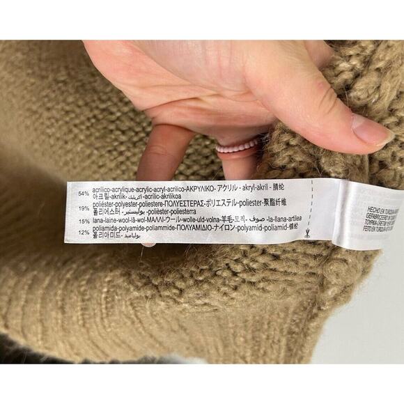 Zara Brown Knit Wool Blend Long Cardigan Size Small Long Sleeves Women’s - Picture 4 of 5
